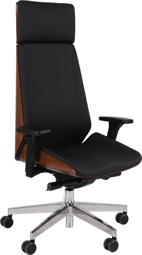 MOON WOOD HD - Chefsessel Schwarz/Walnuss