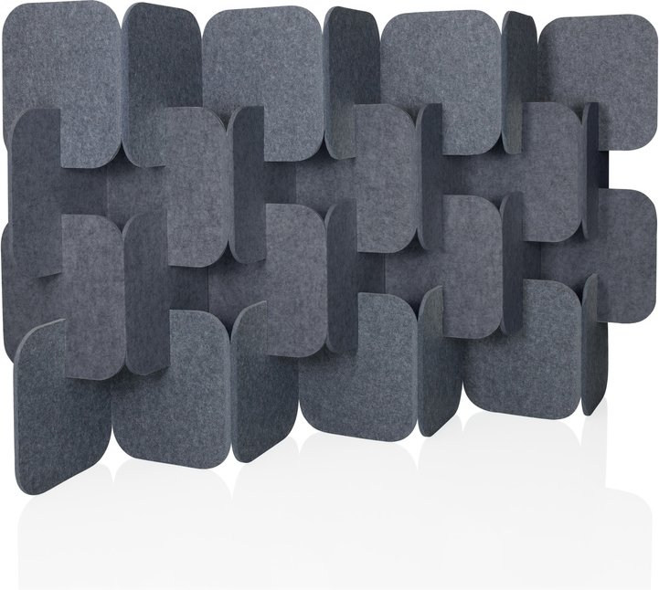 FLEXMIUT PLUG | 4-teiliges Set (H x B x T) 114 x 174 x 25 cm - Trennwand Grau