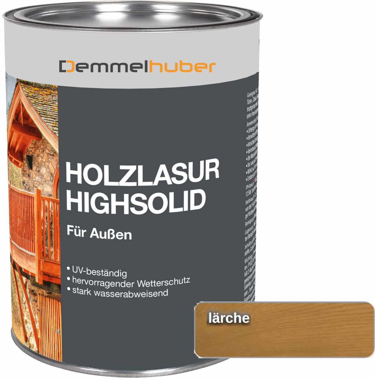 Holzschutzlasur HIGH SOLID Lärche 075 Liter