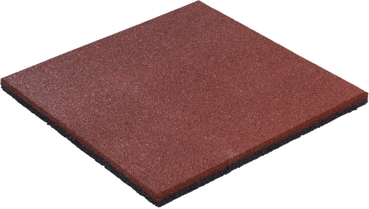 Fallschutzmatte Gummimatte 50 x 50 cm Rot 25 mm
