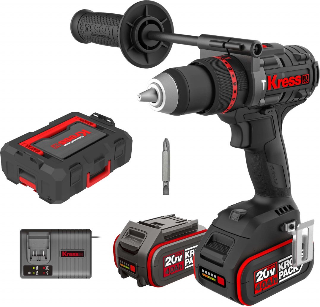 AkkuSchlagbohrschrauber 150 Nm KUC35 20 V Schrauber KomplettSet mit 2 x 4.0 Ah Akku + Ladegerät