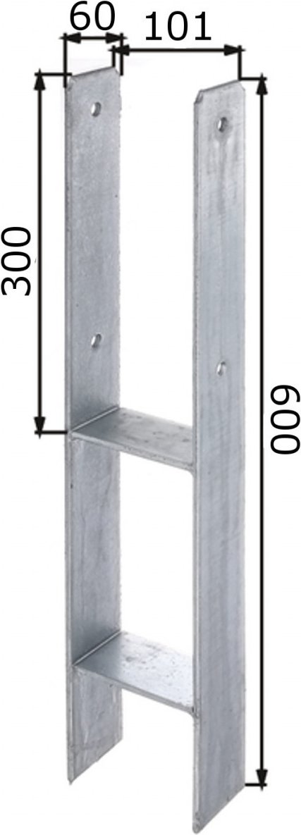 HPfostenträger zum Einbetonieren 101 x 600 5 mm