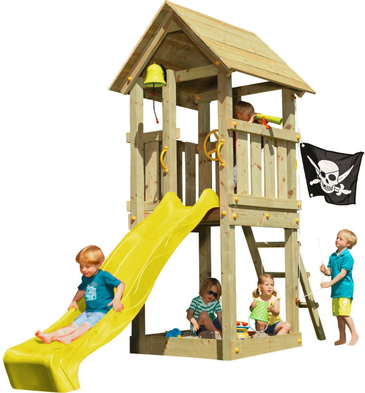 Thumbnail - Spielturm KIOSK mit Rutsche Gelb 120 m