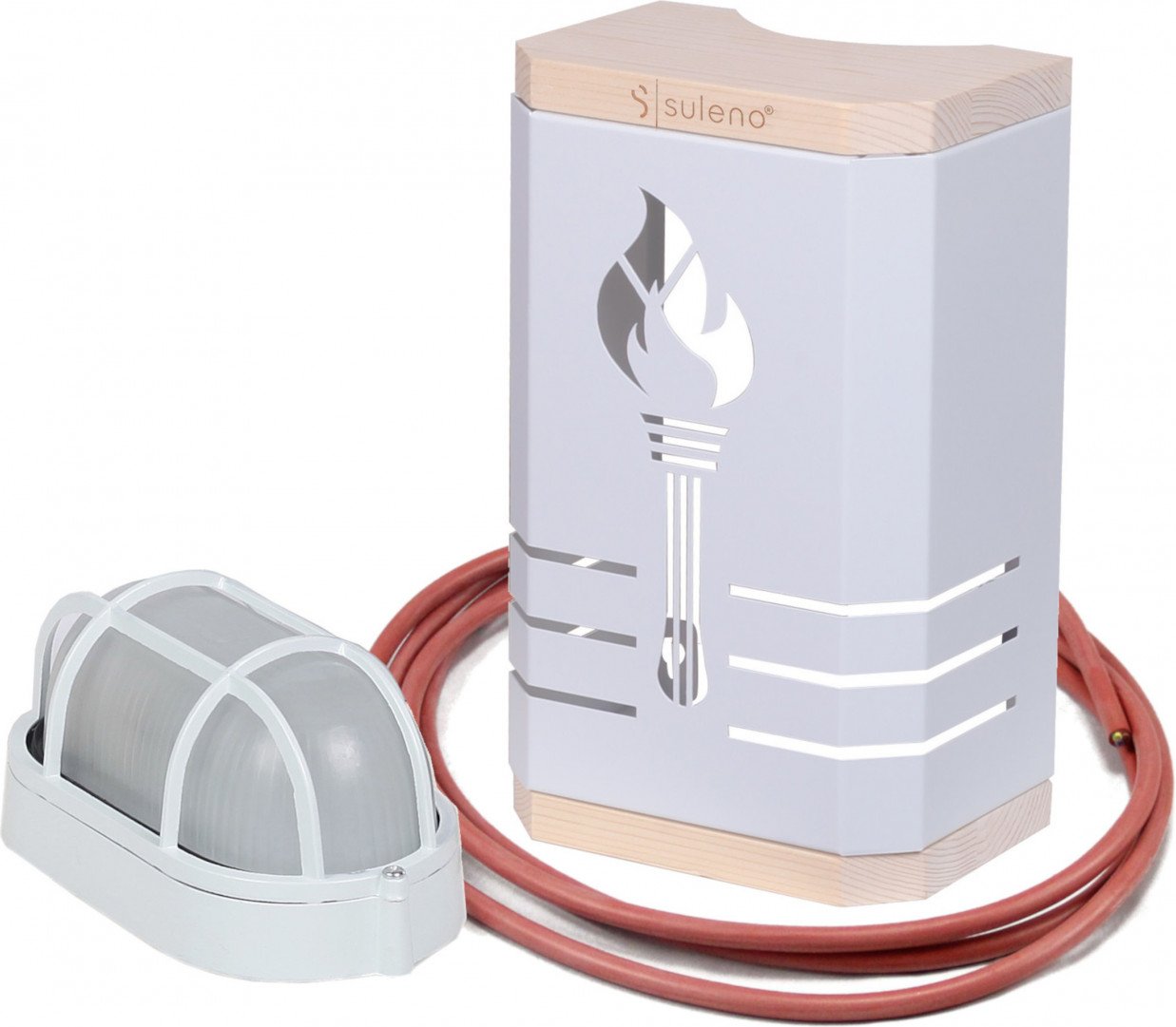 Saunalampe KJELL Weiß mit Anschlusskabel