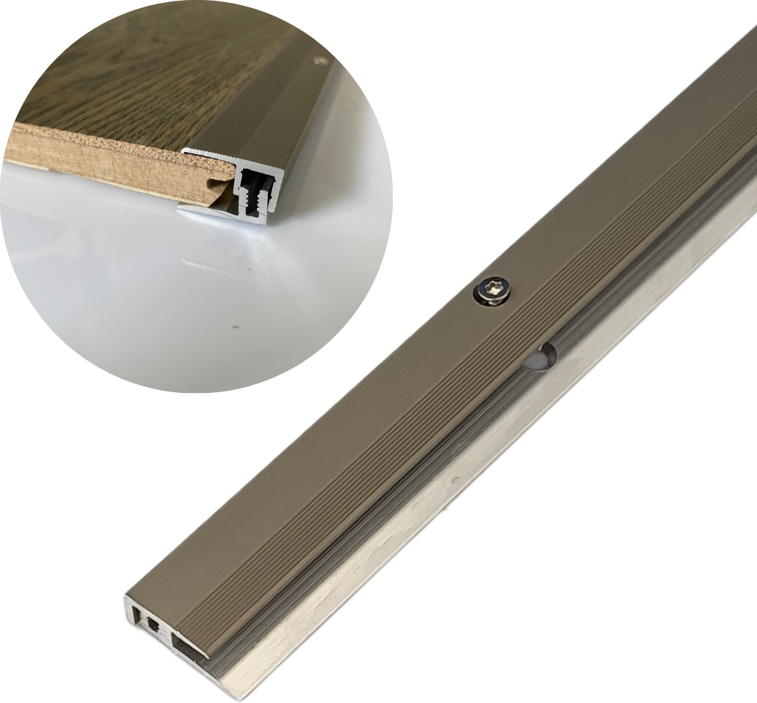 Bodenprofil Parkett & Laminat 100 cm Aluminium (0 15 mm) Edelstahl Abschlussprofil