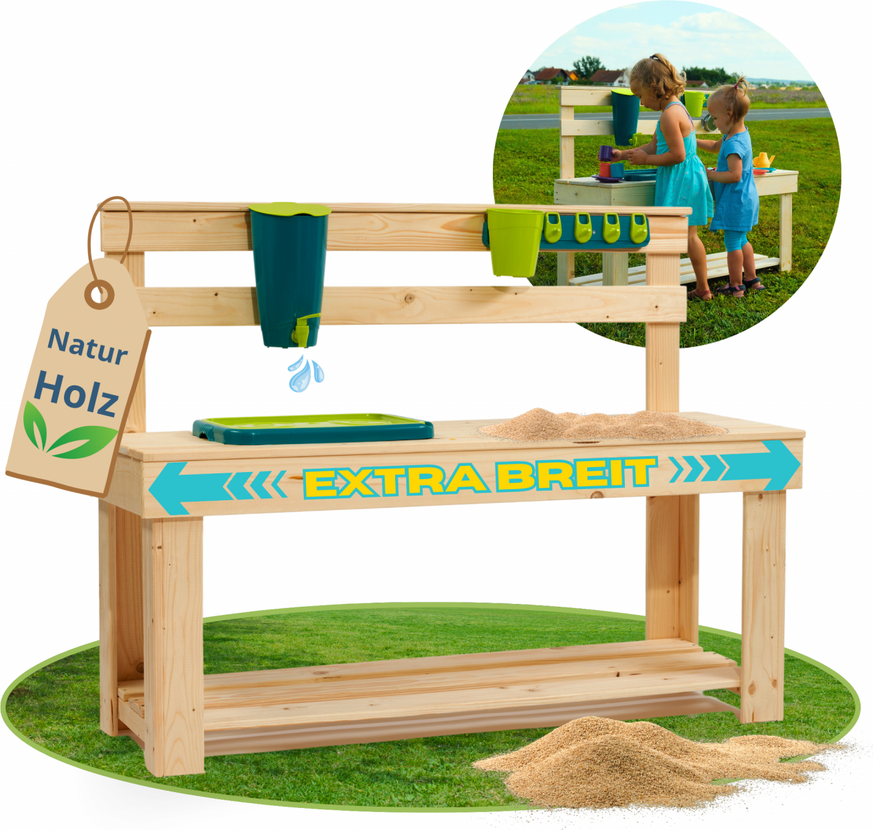 Matschküche ELLA Kinderküche mit Spülbecken & Wasserhahn