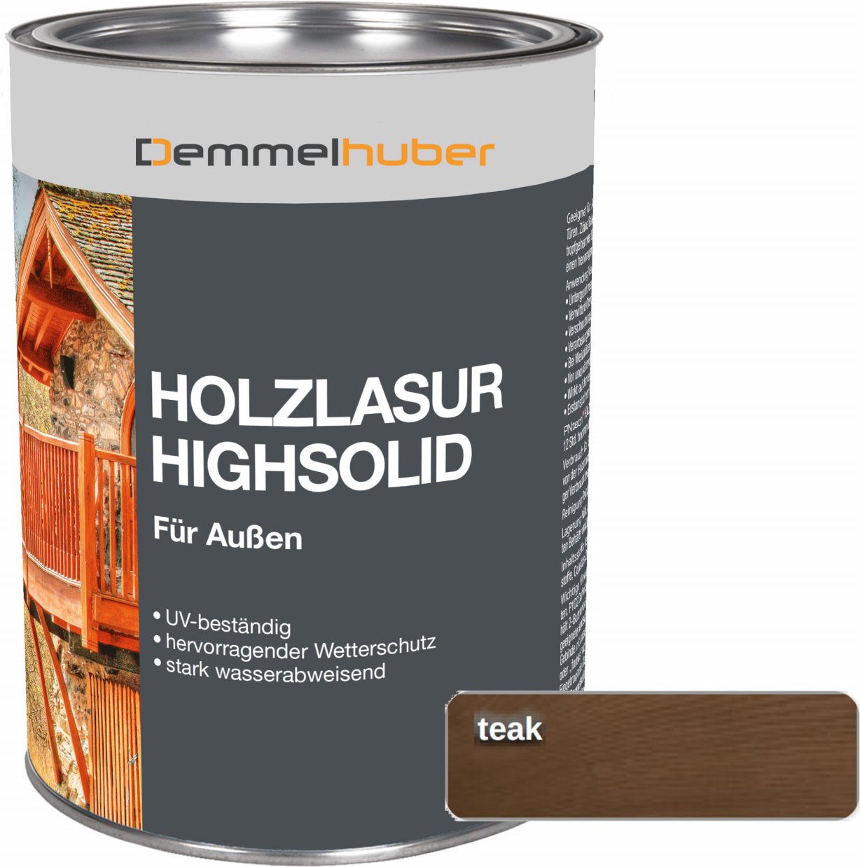 Holzschutzlasur HIGH SOLID Teak 075 Liter