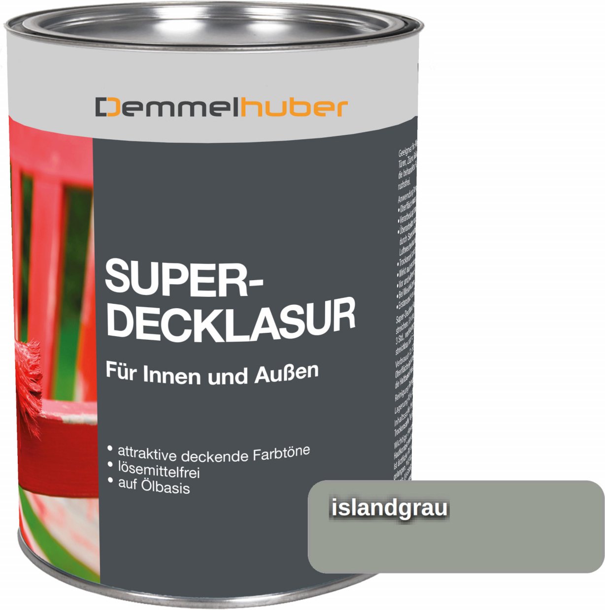 Holzschutzlasur SUPERDECKLASUR 075 L Islandgrau