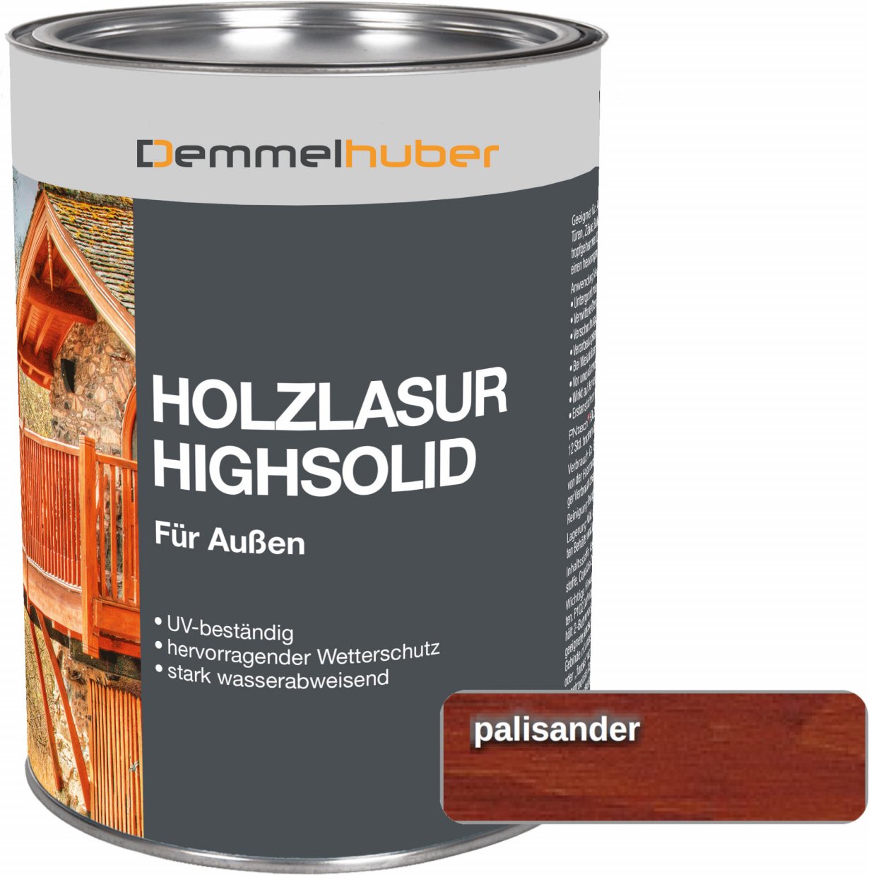 Holzschutzlasur HIGH SOLID Palisander 25 Liter