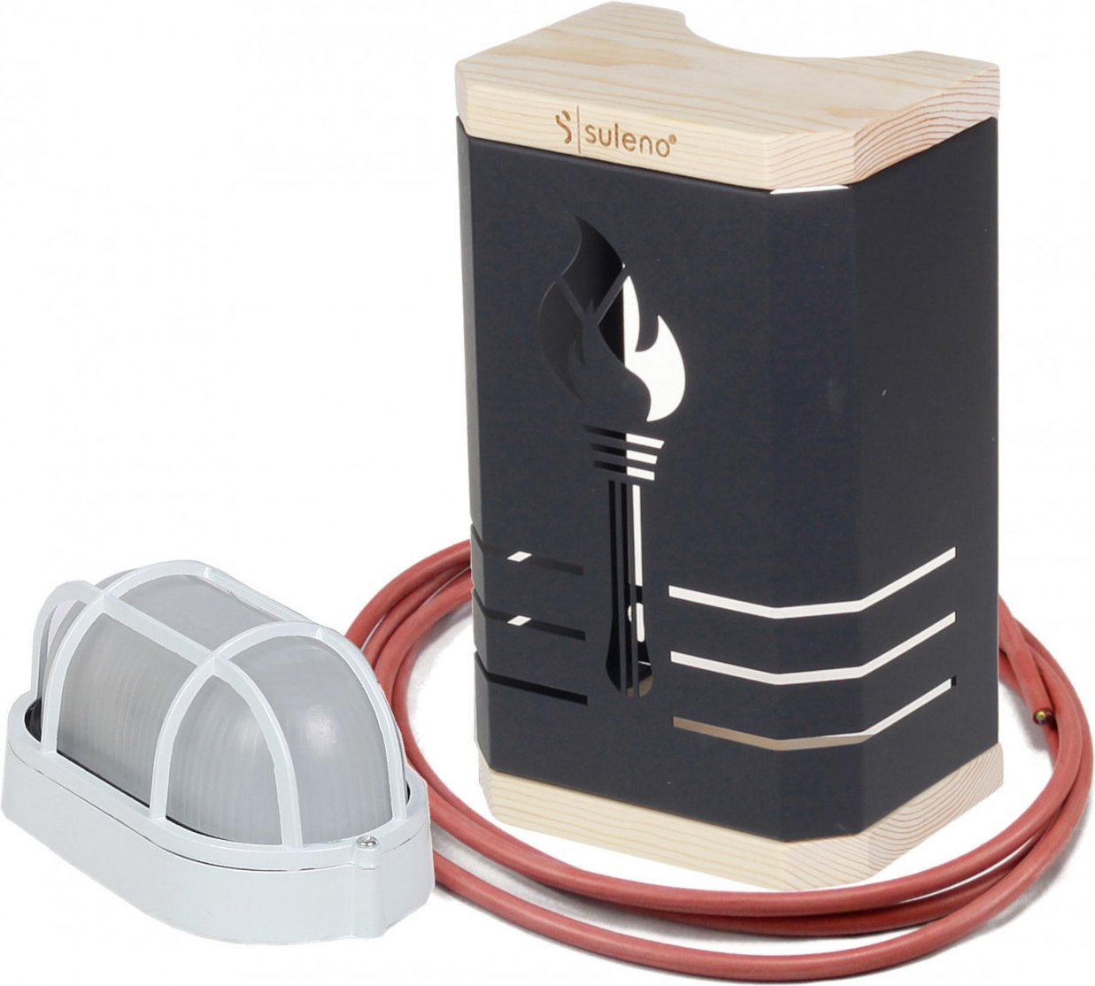 Saunalampe KJELL Schwarz mit Anschlusskabel