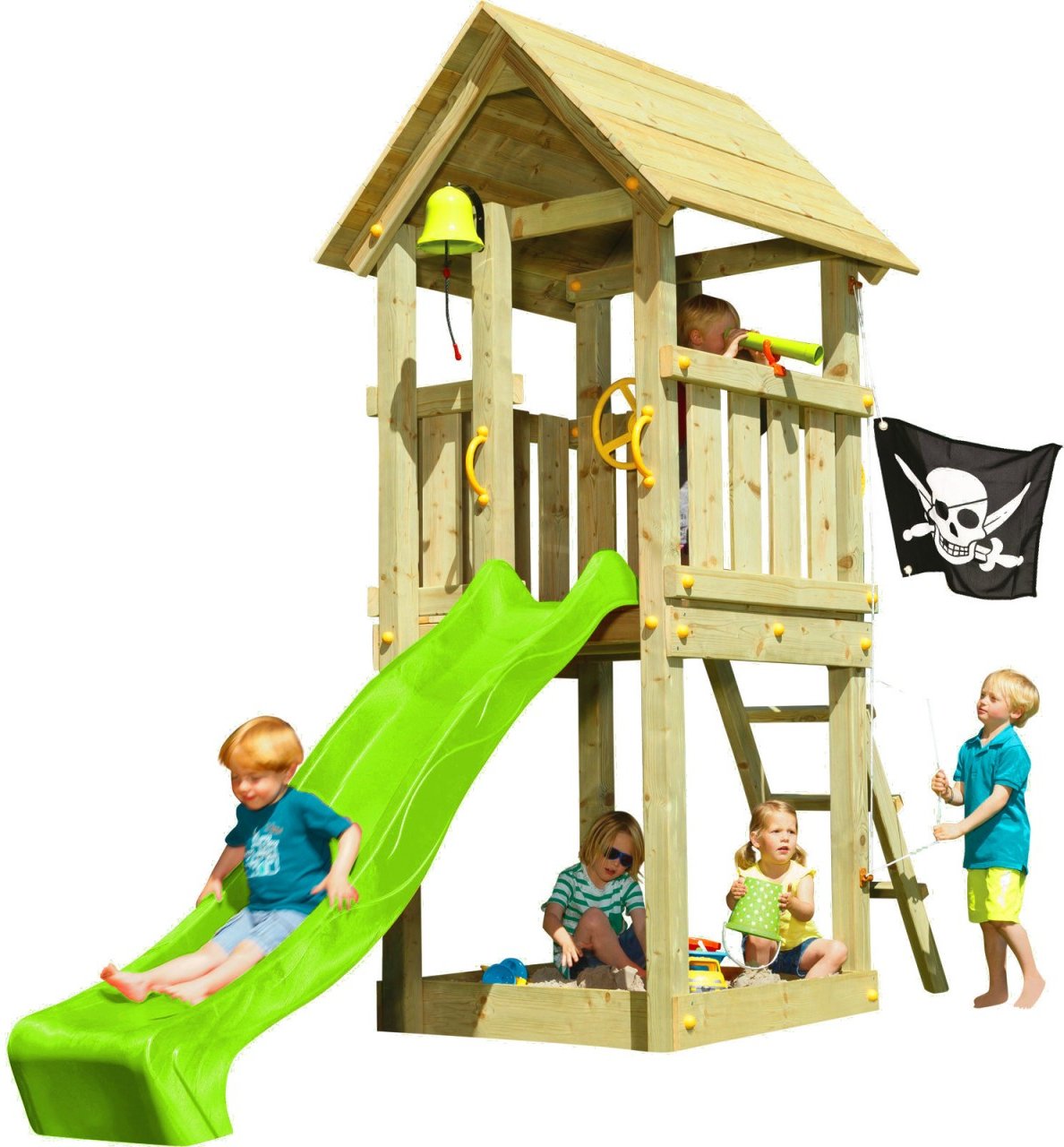Thumbnail - Spielturm KIOSK mit Rutsche Grün 150 m