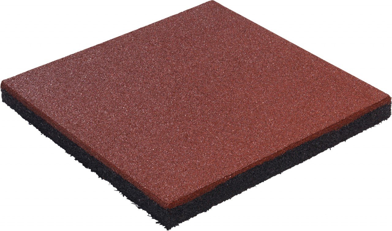 Fallschutzmatte Gummimatte 50 x 50 cm Rot 45 mm