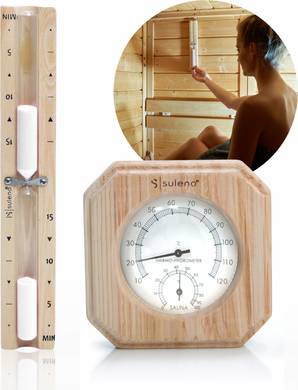 Thumbnail - Sauna Set ANNA 2teilig Klimamesser Sanduhr