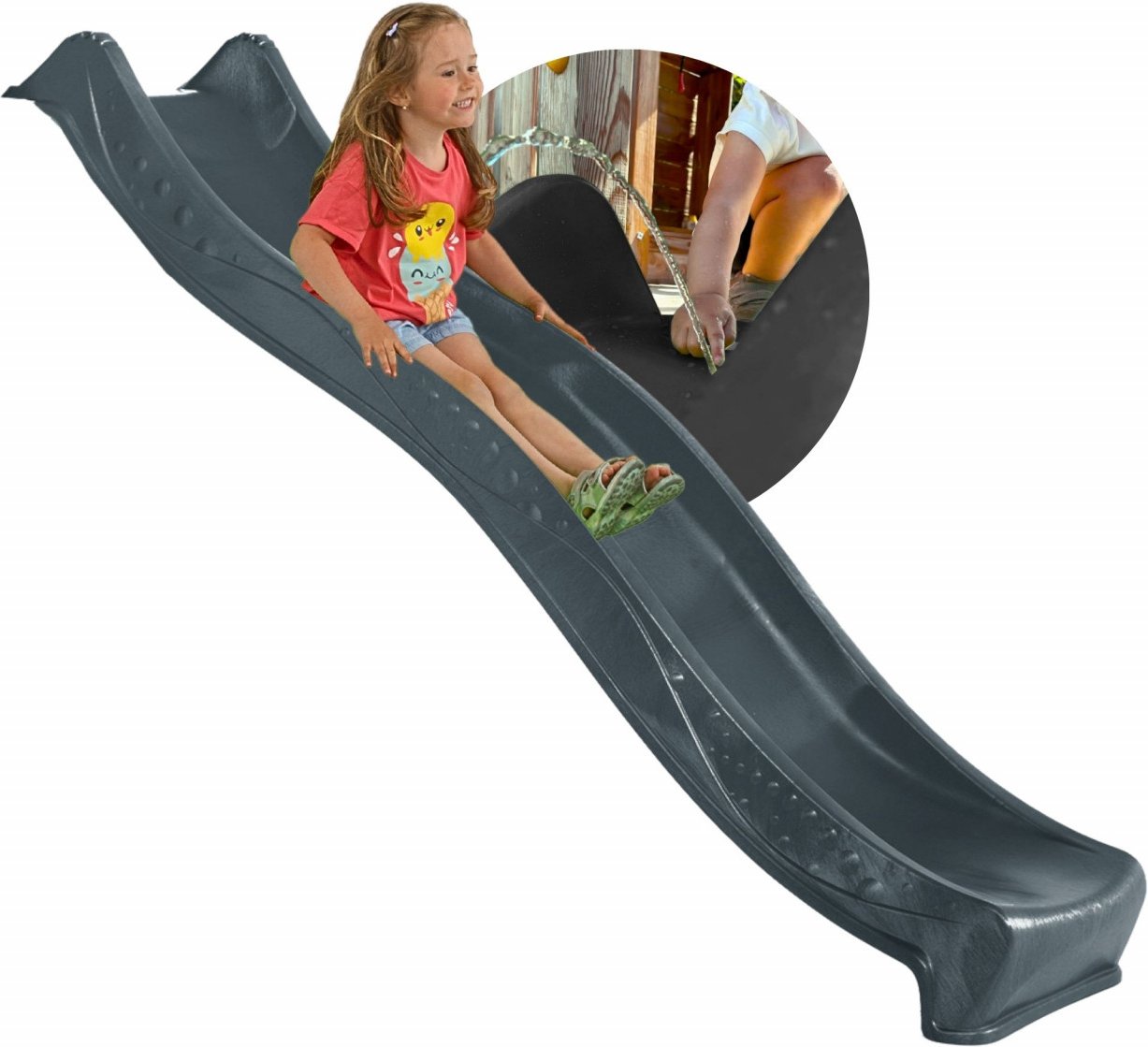 Wellenrutsche WATERSLIDE 230 m Podesthöhe 120 m Anthrazit