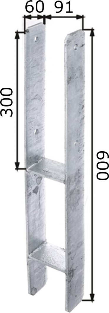HPfostenträger zum Einbetonieren 091 x 600 5 mm