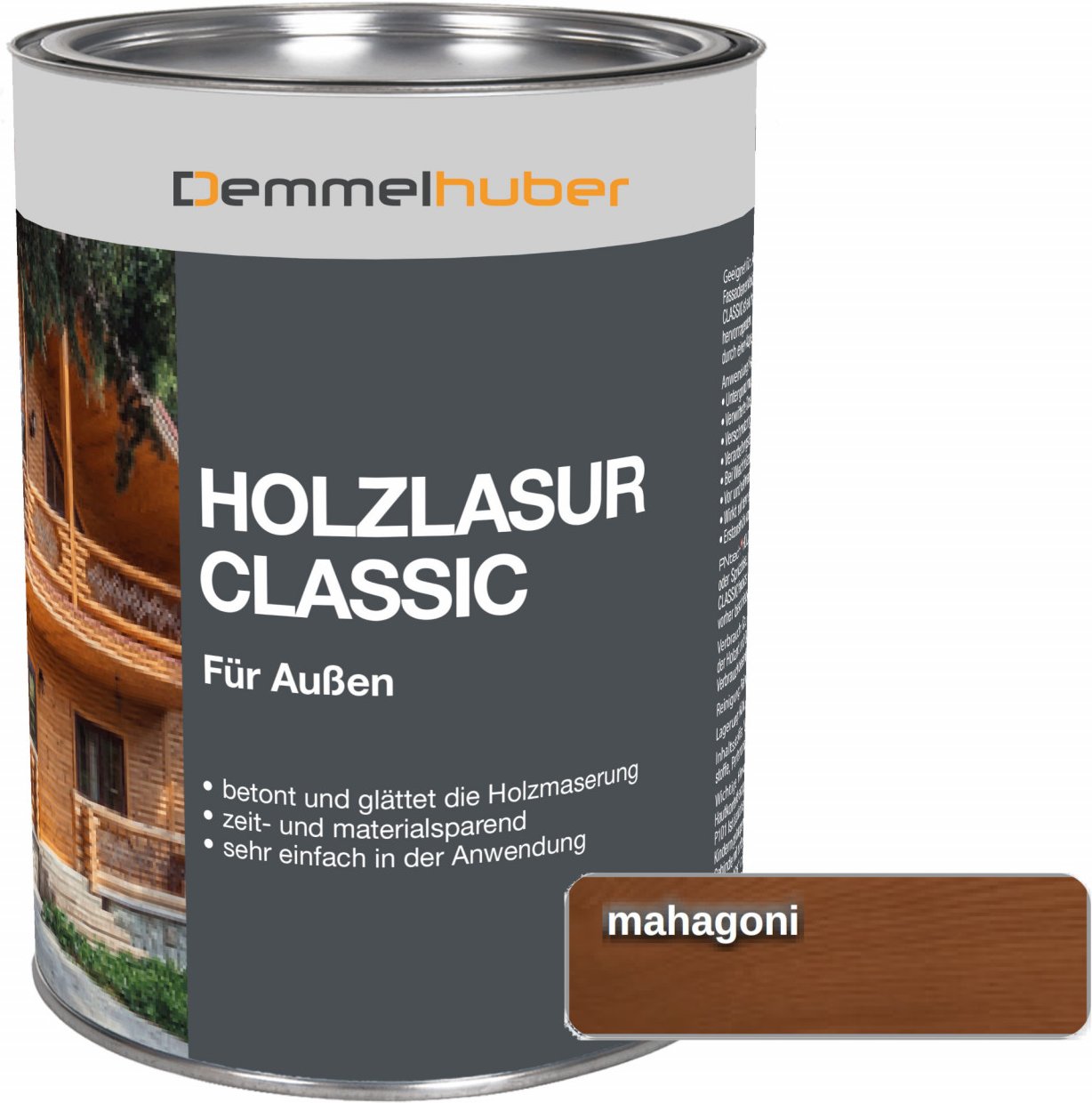 Holzschutzlasur CLASSIC Mahagoni 075 Liter