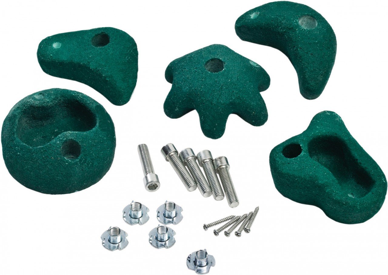 Klettersteine mit Drehsicherung 5 Stück Grün M Ø100 120 mm