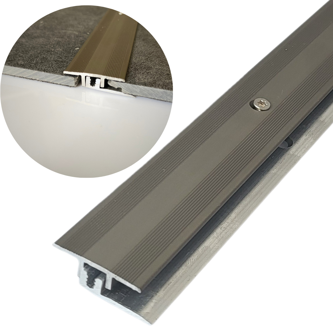 Bodenprofil Vinyl & Designböden 100 cm Aluminium (0 9 mm) Edelstahl Übergangsprofil