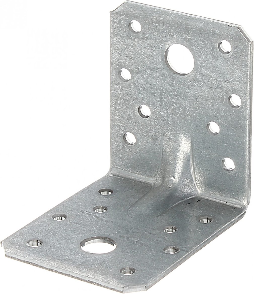 SchwerlastWinkelverbinder mit Sicke verzinktEdelstahl 70 x 70 x 55 mm Sendzimirverzinkt