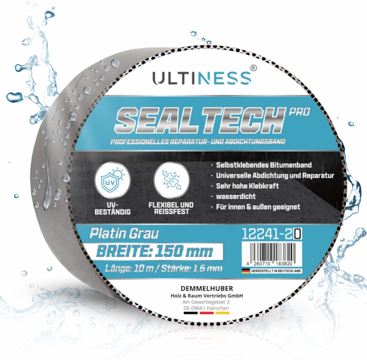 Bitumen Aluband SealTechPRO selbtklebend Reparaturband Abdichtungsband sehr hohe Klebekraft 150 mm