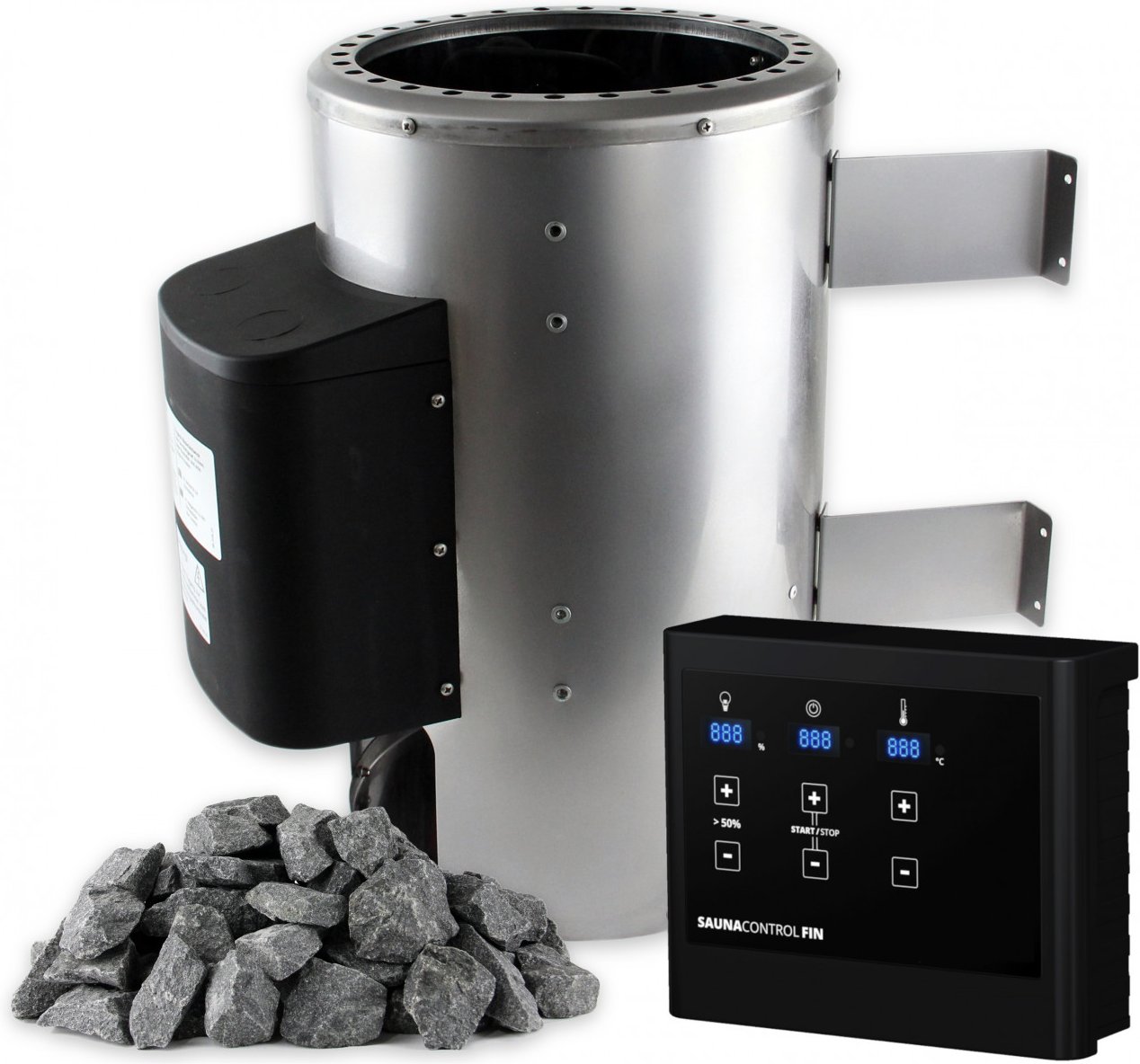 Saunaofen OULU 36 kW 230V Edelstahl Saunaofen + Steuerung extern