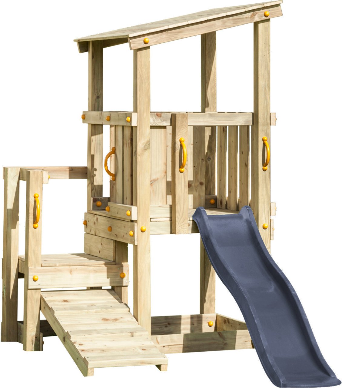 Thumbnail - Spielturm CASCADE mit Rutsche 175 m + Kletterrampe Anthrazit