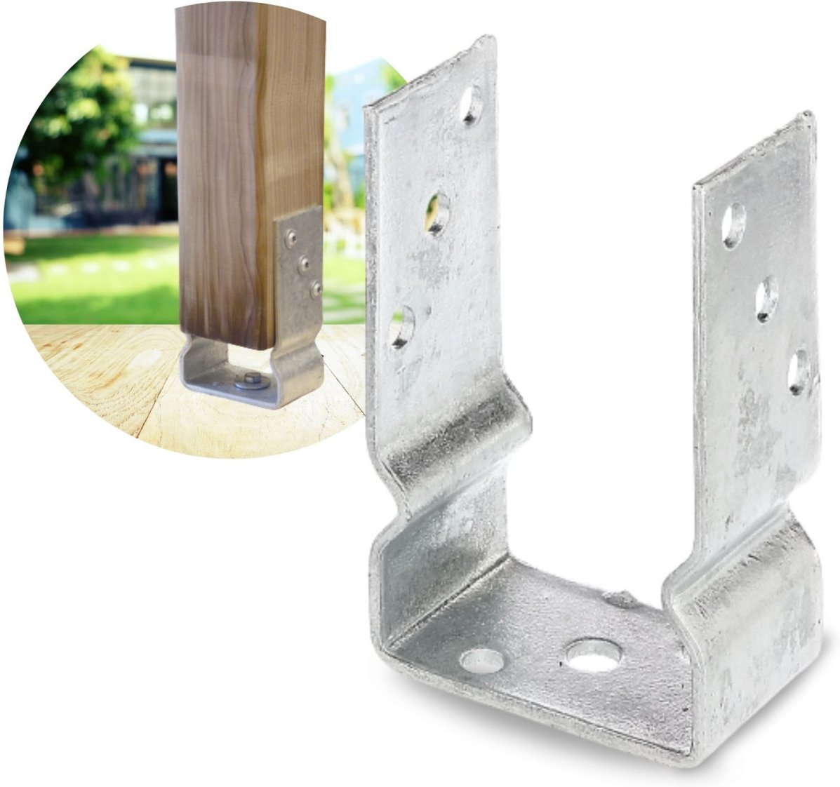 UPfostenträger mit Balkenauflage 91 mm 1 Stück