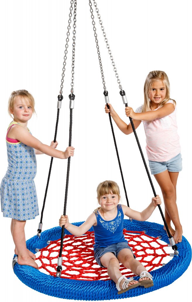 Thumbnail - Nestschaukel ROSETTE Ø 120 cm Einpunktbefestigung RotBlau Ohne