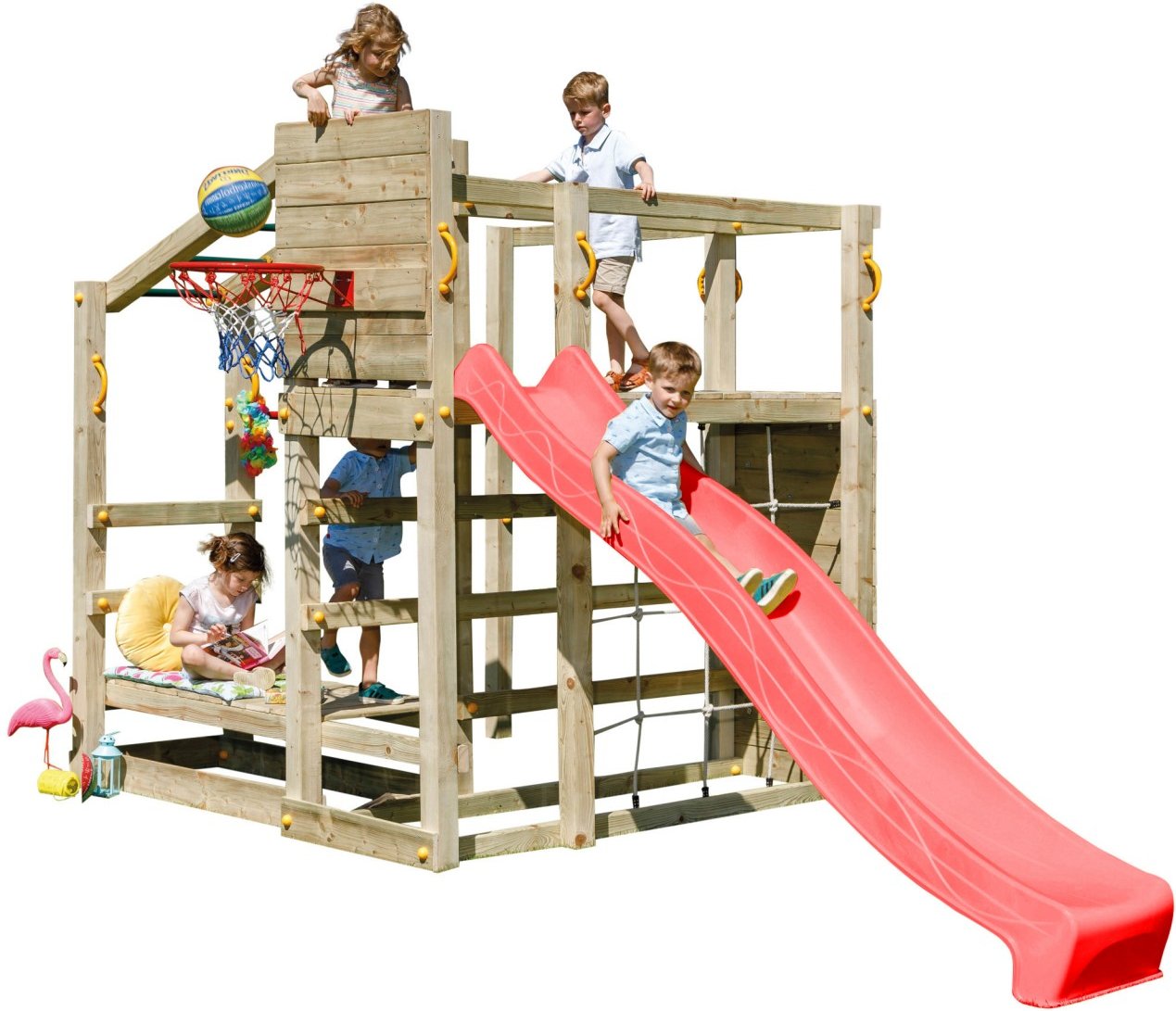 Spielturm CROSSFIT mit Rutsche Rot