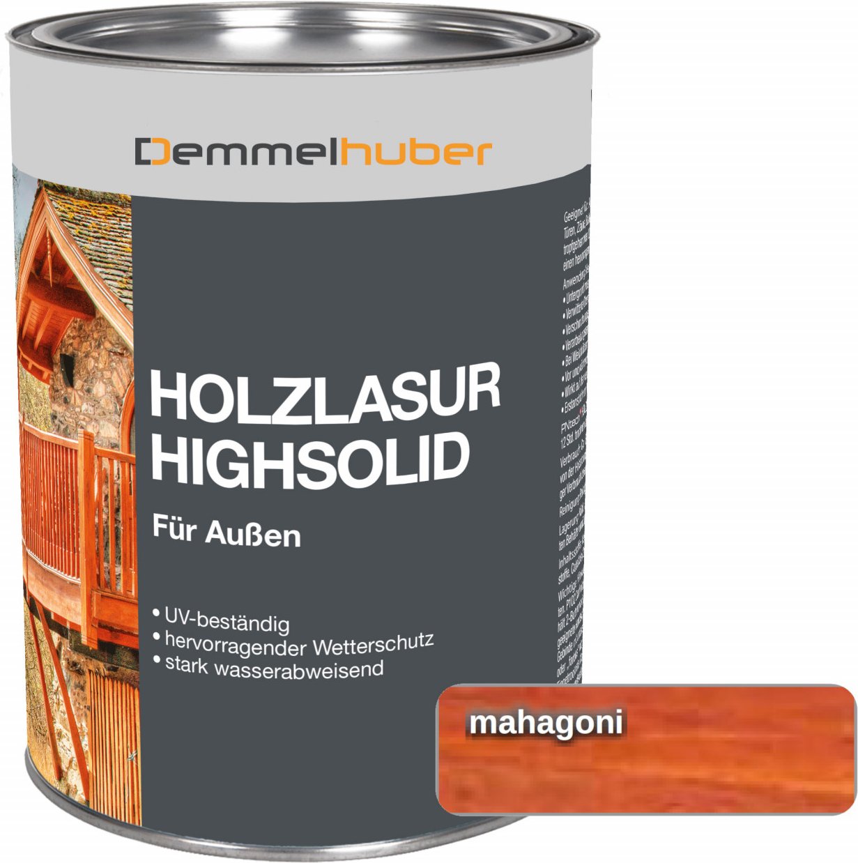 Holzschutzlasur HIGH SOLID Mahagoni 25 Liter