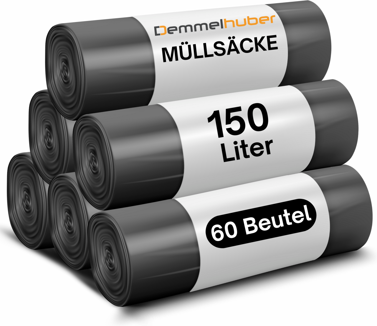 Müllsäcke 150 L extrastark 75 µm reißfest Müllbeutel Abfallbeutel Müllsack Mülltüte Abfallsäcke 6 Rollen (60 Säcke)
