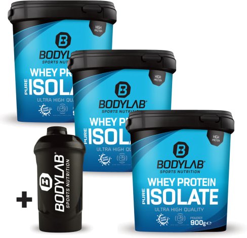 3 x Whey Protein Isolat (je 900g) + Shaker