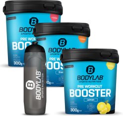 3 x Pre Workout Booster (je 300g) + Trinkflasche