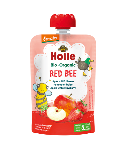 Demeter Red Bee - Pouchy Apfel mit Erdbeere ab dem 8. Monat (100g)