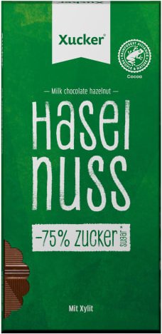 Xylit-Schokolade Vollmilch mit Haselnuss (80g)