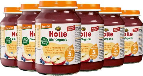 Apfel & Heidelbeeren - 6x190g - Demeter ab dem 5. Monat