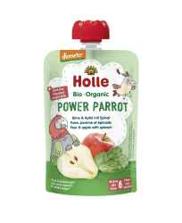 Demeter Power Parrot - Pouchy Birne mit Apfel & Spinat ab dem 6. Monat (100g)