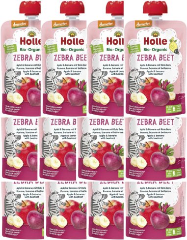Demeter Zebra Beet - 12x100g - Pouchy Apfel & Banane mit Rote Bete ab dem 6. Monat