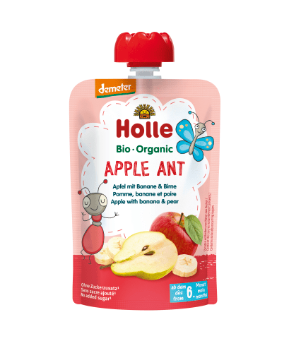Demeter Apple Ant - Pouchy Apfel & Banane mit Birne ab dem 6. Monat (100g)