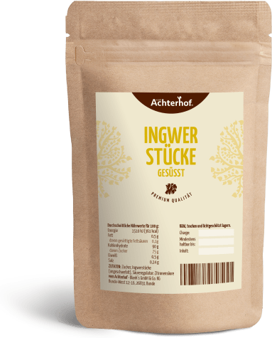 Ingwerstücke getrocknet & gesüßt (500g)