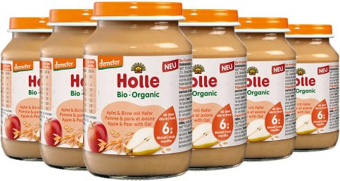 Apfel & Birne mit Hafer - 6x190g - Demeter ab dem 6. Monat