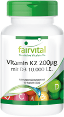Vitamin K2 200µg mit D3 10000 I.E. (90 Kapseln)