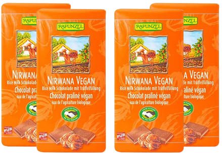 4 x Nirwana vegane Schokolade mit Praliné-Füllung bio (4x100g)