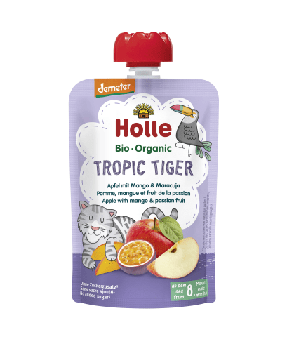 Demeter Tropic Tiger - Pouchy Apfel mit Mango & Maracuja ab dem 8. Monat (100g)