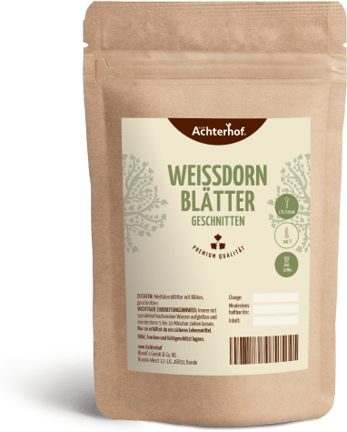 Weißdornblätter mit Blüten geschnitten (250g)