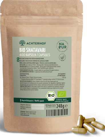 Bio Shatavari Kapseln Nachfüllpack (400 Kapseln)