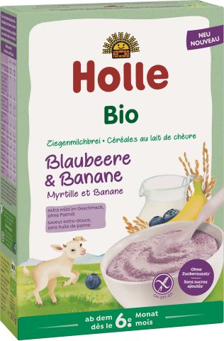 Bio-Milchbrei aus Ziegenmilch ab dem 6. Monat - 200g - Blaubeere und Banane