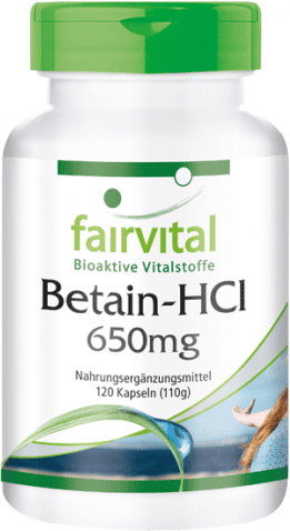 Betain HCL 650mg (120 Kapseln)