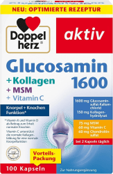 Thumbnail - Glucosamin 1600 + Kollagen + MSM + Vitamin C (100 Kapseln)