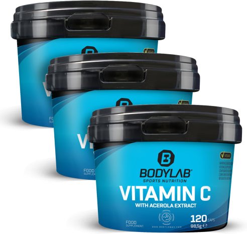 3 x Vitamin C (mit Acerola Extrakt) (120 Kapseln)